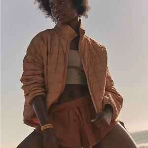 Free people poppy packable puffer in light brown